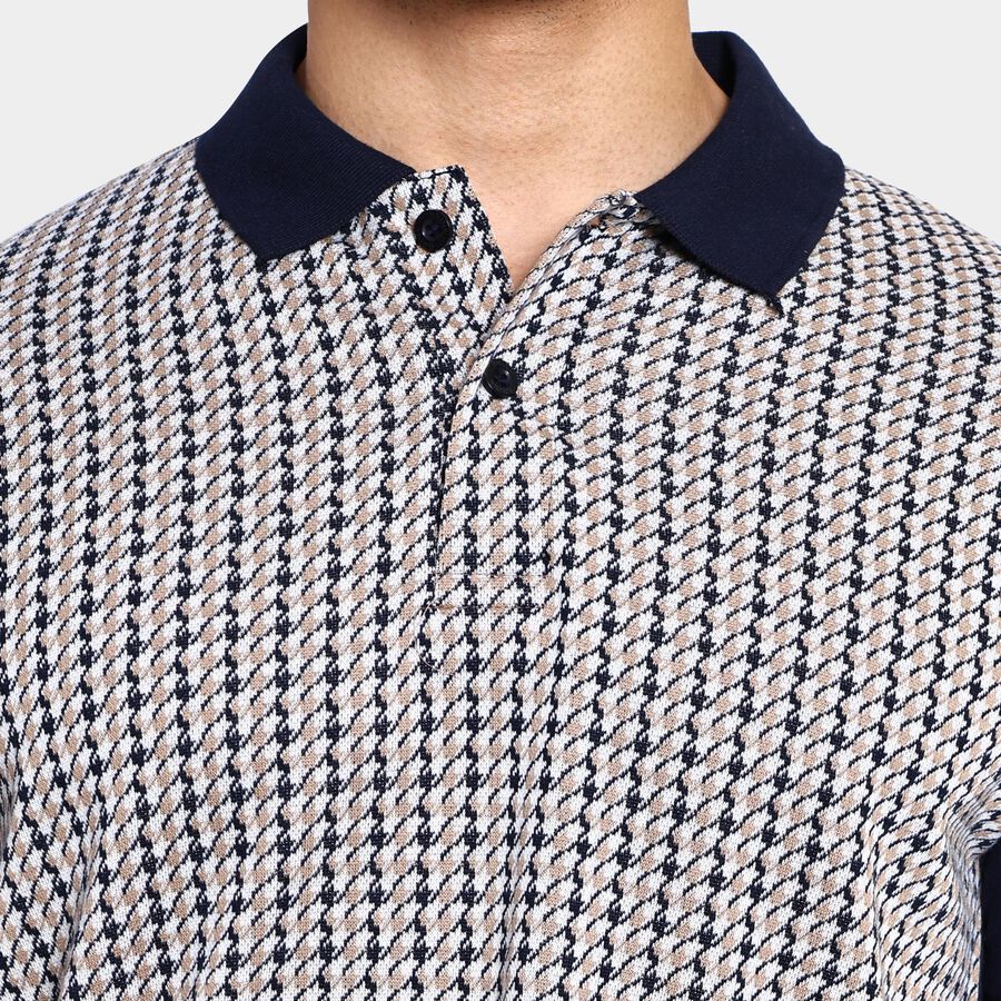 Men's Collared Half Sleeves T-Shirt , नेवी ब्लू, large image number null